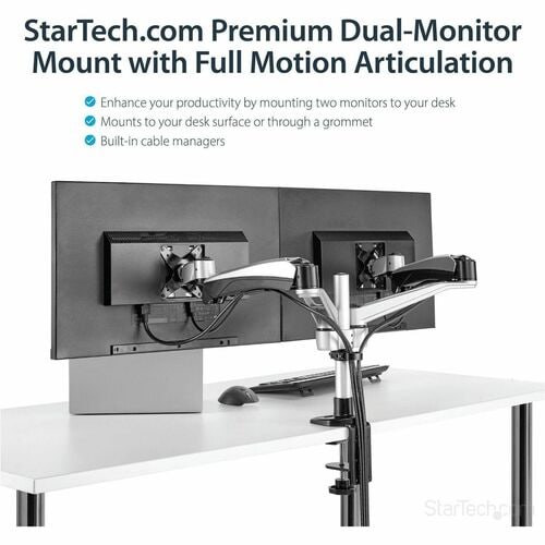 StarTech.com Desk Mount Dual Monitor Arm, Full Mot