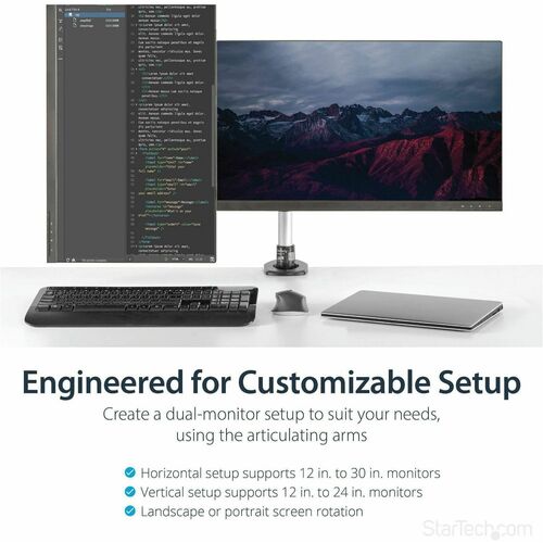 StarTech.com Desk Mount Dual Monitor Arm, Full Mot