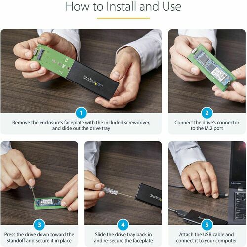 CARCASA SSD USB 3.1 M.2 PARA HOST CON USB-C HABILITADO