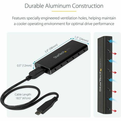CARCASA SSD USB 3.1 M.2 PARA HOST CON USB-C HABILITADO