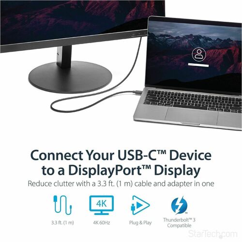 Cable USB C a DisplayPort 1.2 de StarTech.com de 1 m (3 pies) 4K 60 Hz