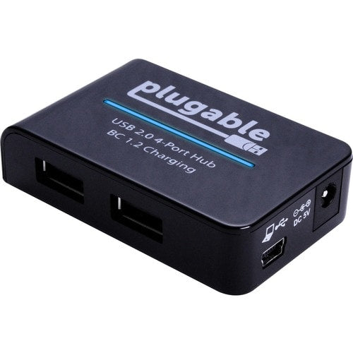 Hub USB 2.0 haute vitesse 4 ports Plugable avec adaptateur secteur 12,5 W. - USB 2.0 Type A