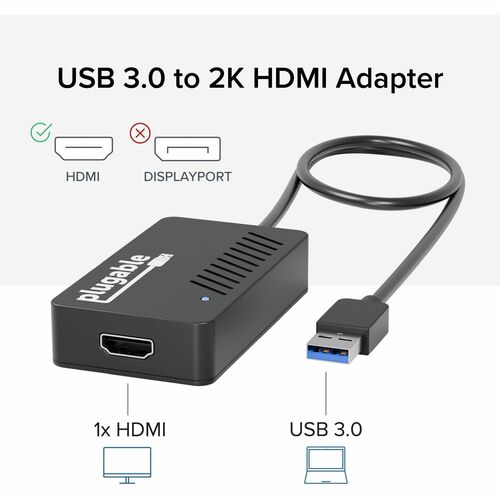 Adaptador de gráficos de video USB 3.0 a HDMI enchufable con audio para múltiples monitores