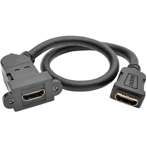 Tripp Lite 1ft HDMI Coupler Keystone Panel Mount Angled F/F Black 1'
