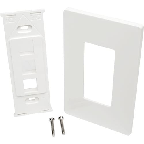 Placa de pared universal Keystone de una sola unidad de 3 puertos de Tripp Lite by Eaton, blanca - 3 x