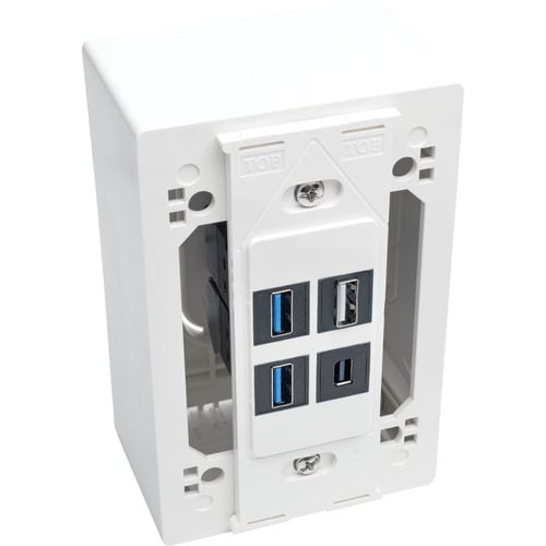 Caja de conexiones de montaje en superficie de una unidad de Tripp Lite by Eaton, blanca - 1 unidad - Blanco - Acrílico
