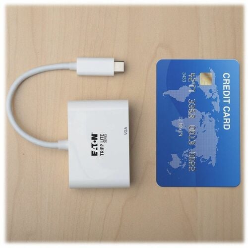 Tripp Lite by Eaton U444-06N-VGA-RA Right-Angle USB-C to VGA Adapter, M/F, White - 6\" (15