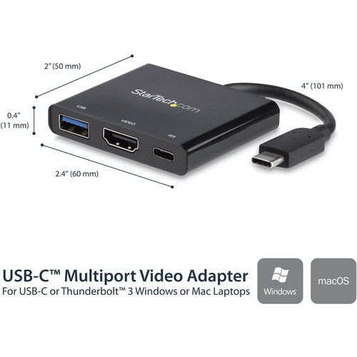 ADAPTADOR USB TIPO C A HDMI CON PUERTO USB PD ADAPTADOR USB-C 4K