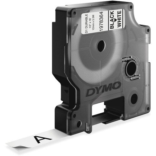 Dymo D1 Durable Labels - 1/2\" (12.70 mm) Width - White - Wa