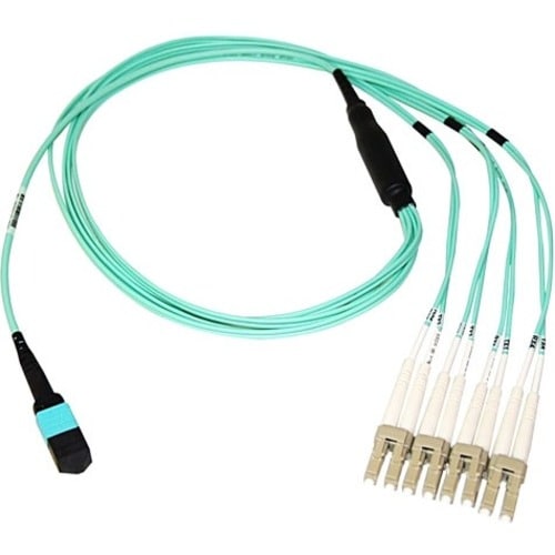 Câble de dérivation fibre optique Axiom MPO femelle vers 4 LC multimode OM4 50/125