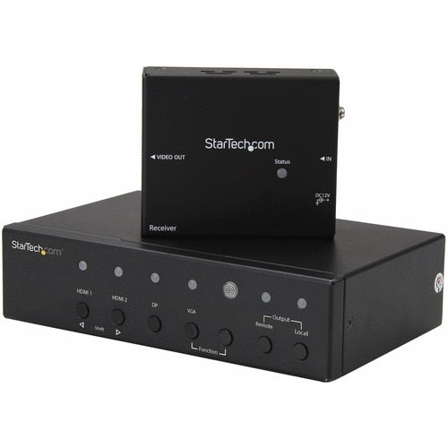 Extensor HDBaseT multientrada StarTech.com con conmutador integrado: DisplayPort VGA y HDMI