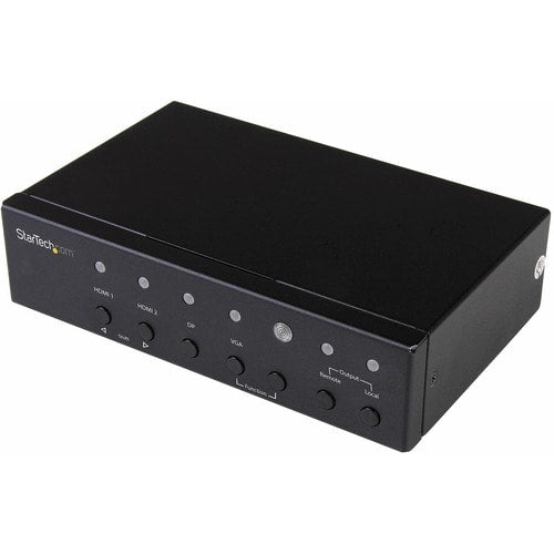 Extensor HDBaseT multientrada StarTech.com con conmutador integrado: DisplayPort VGA y HDMI