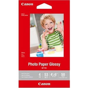 PAPIER PHOTO GLACE GP-701 4X6, 50 FEUILLES/PK, PAS DE RETOUR