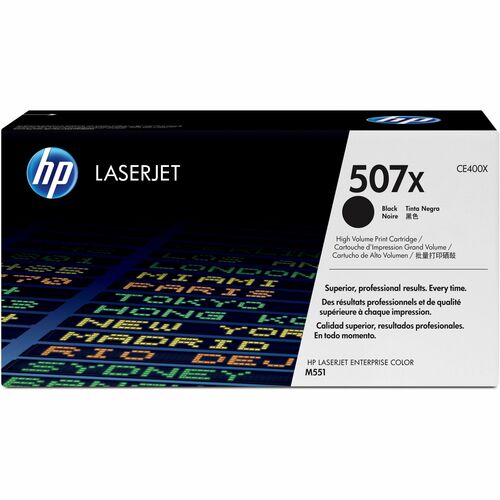 CARTUCHO DE TÓNER NEGRO 507X DE ALTA CAPACIDAD PARA HP LASERJET ENT 500