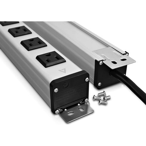 Multiprise industrielle horizontale en métal V7 à 12 prises, 125 V, 15 A, 4,5 m
