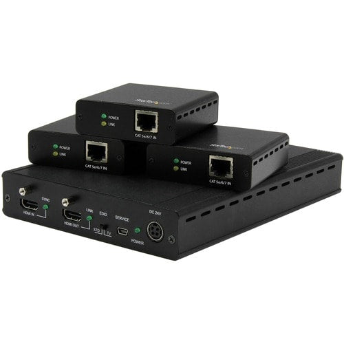 1X3 HDMI OVER CAT5 SPLITTER HDBASET CAT5 EXTENDER UP TO 4K