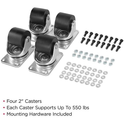 CyberPower Carbon Rack Caster Kit - Silver, Black - 250 kg Static/Stat