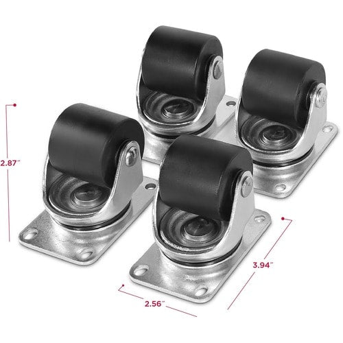 CyberPower Carbon Rack Caster Kit - Silver, Black - 250 kg Static/Stat