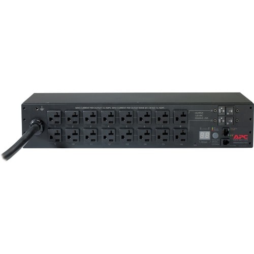 Unité de distribution d'alimentation en rack APC by Schneider Electric, avec compteur, 2U, 30 A, 120 V, (16) 5-20
