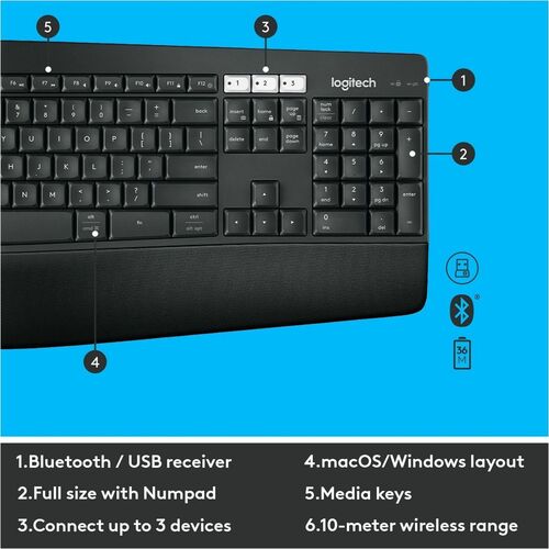 Ensemble clavier et souris sans fil Logitech® MK850 Performance - USB Wi