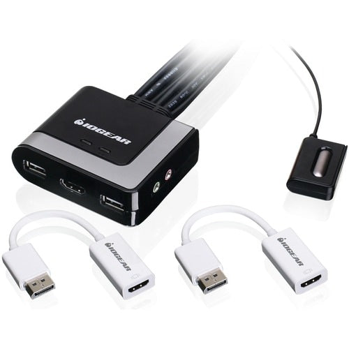 CABLE KVM HDMI DE 2 PUERTOS CON ADAPTADORES DISPLAYPORT