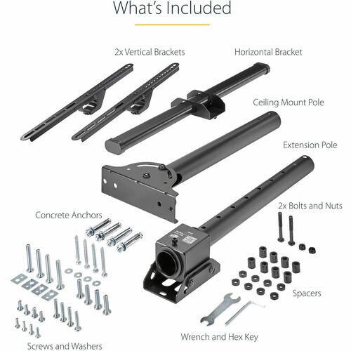 Support de plafond pour téléviseur StarTech.com, complet