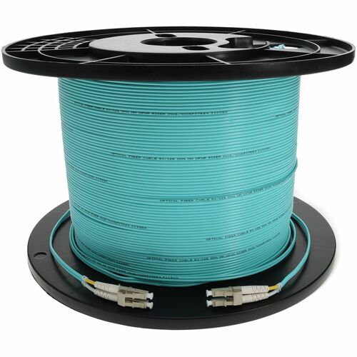Câble de raccordement fibre optique duplex OM4 Aqua LC (mâle) vers LC (mâle) AddOn 150 m
