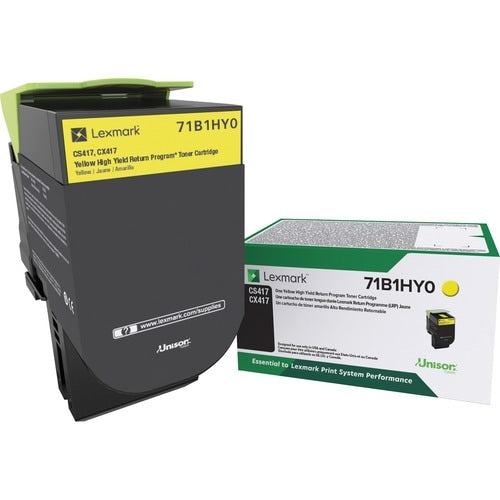 CARTOUCHE DE TONER JAUNE À HAUTE CAPACITÉ CS/X417/517 À RETOUR