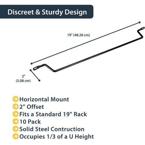 StarTech.com Horizontal Cable Lacing Bars with 2 in. Offset for Racks - Horizont