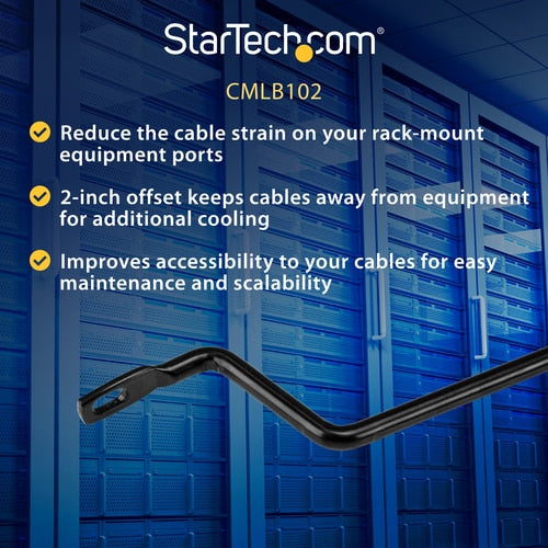StarTech.com Horizontal Cable Lacing Bars with 2 in. Offset for Racks - Horizont