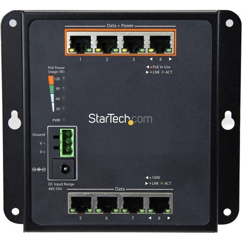Switch de 8 puertos 4x PoE + GBE Switch gestionado L2 Montaje en pared