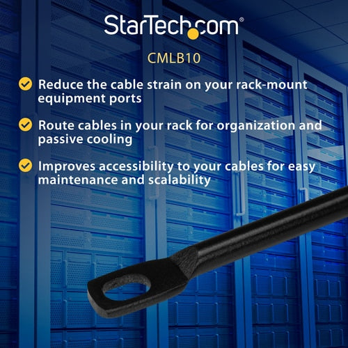 StarTech.com Horizontal Cable Lacing Bar for Racks - Horizontal Cable Manager -