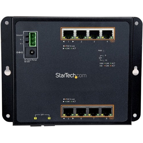 COMMUTATEUR GBE GÉRÉ 8 PORTS COMMUTATEUR GBE 8 PORTS POE + 2 PORTS SFP