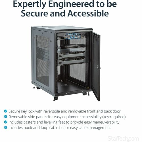 StarTech.com 4-Post 18U Server Rack Cabinet, 19" Data Rack Cabinet for