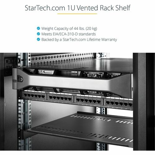 Étagère ventilée pour rack de serveur StarTech.com 1U - Fixe, profondeur 25 cm