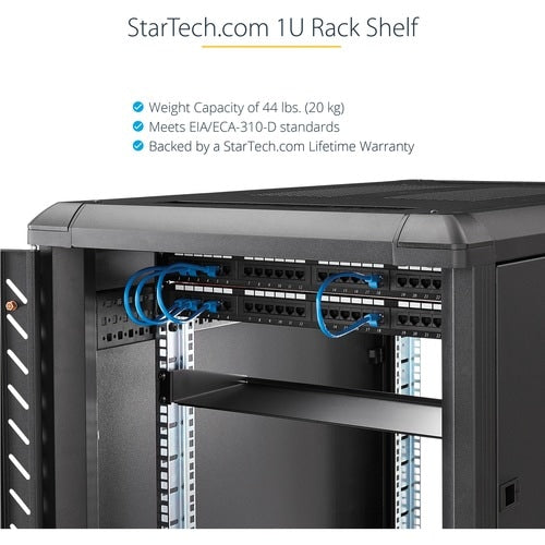 Étagère pour rack de serveur StarTech.com 1U - Cantilever fixe de 25,4 cm de profondeur