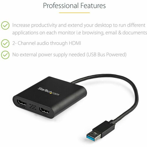 Adaptador USB 3.0 a HDMI dual de StarTech.com