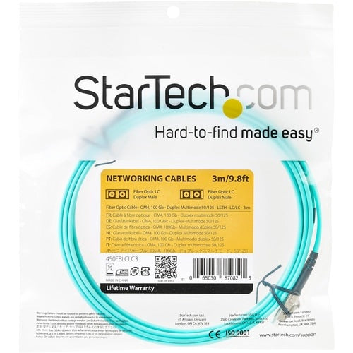 Cable de fibra óptica multimodo OM4 LC/UPC a LC/UPC de StarTech.com de 3 m (10 pies)