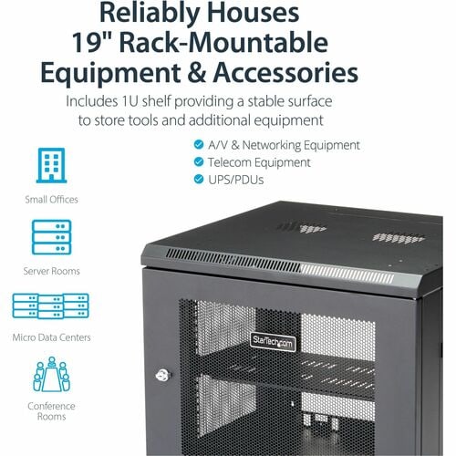 StarTech.com 4-Post 9U Wall Mount Network Cabinet, 19" Wall-Mounted Se