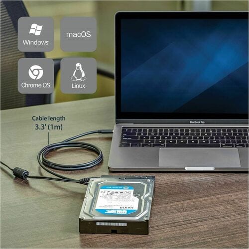Cable adaptador USB C a SATA de StarTech.com para unidades SSD/HDD de 2,5"/3,5"