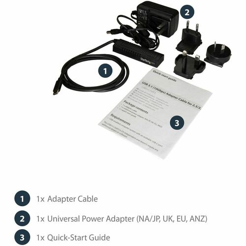 Cable adaptador USB C a SATA de StarTech.com para unidades SSD/HDD de 2,5"/3,5"