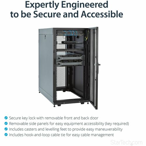 StarTech.com 4-Post 25U Server Rack Cabinet, 19" Data Rack Cabinet for