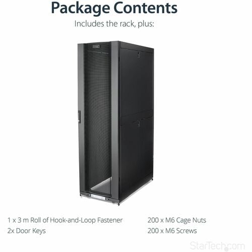 StarTech.com 4-Post 42U Server Rack Cabinet, 19" Data Rack Cabinet for
