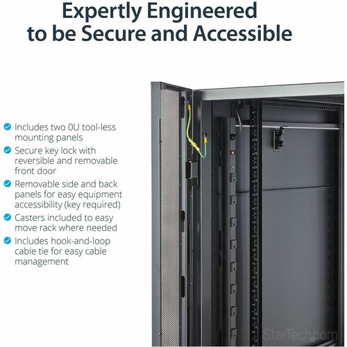 StarTech.com 4-Post 42U Server Rack Cabinet, 19" Data Rack Cabinet for