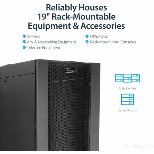StarTech.com 4-Post 42U Server Rack Cabinet, 19" Data Rack Cabinet for