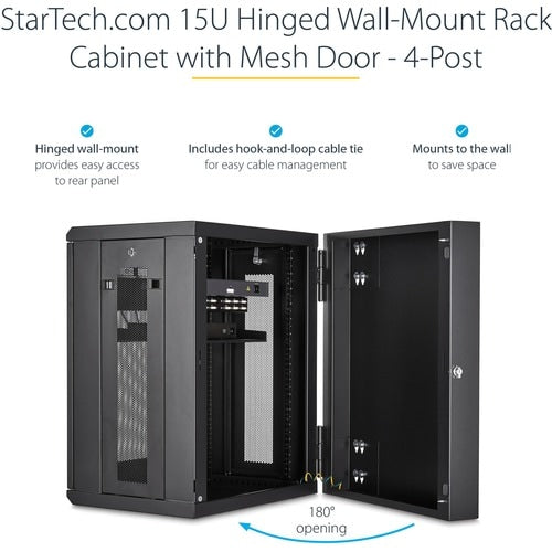 StarTech.com 15U 19" Wall Mount Network Cabinet - 16" Deep Hinged Lock