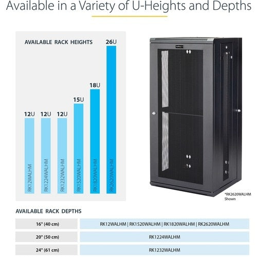 StarTech.com 15U 19" Wall Mount Network Cabinet - 16" Deep Hinged Lock