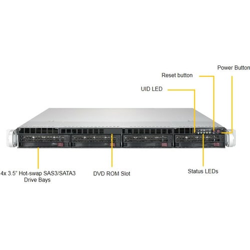 Supermicro SuperServer 6019P-WTR Server Barebone System - 1U Rack-moun