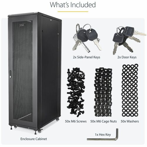 StarTech.com 4-Post 42U Server Rack Cabinet, 19" Data Rack Cabinet for