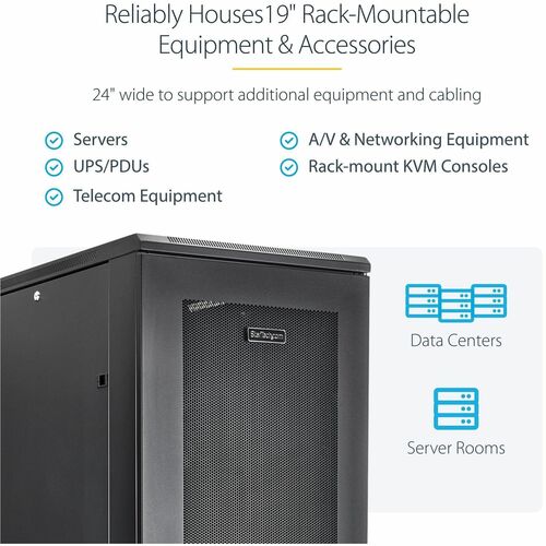 StarTech.com 4-Post 42U Server Rack Cabinet, 19" Data Rack Cabinet for
